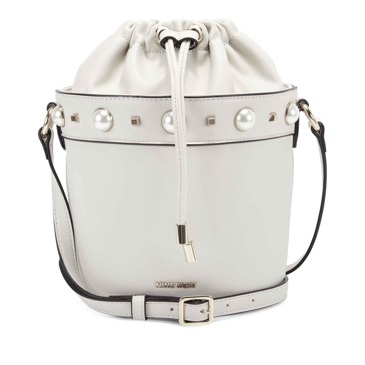 Nine West Laylin Drawstring Bucket Crossbody Bags White | OSNR63485