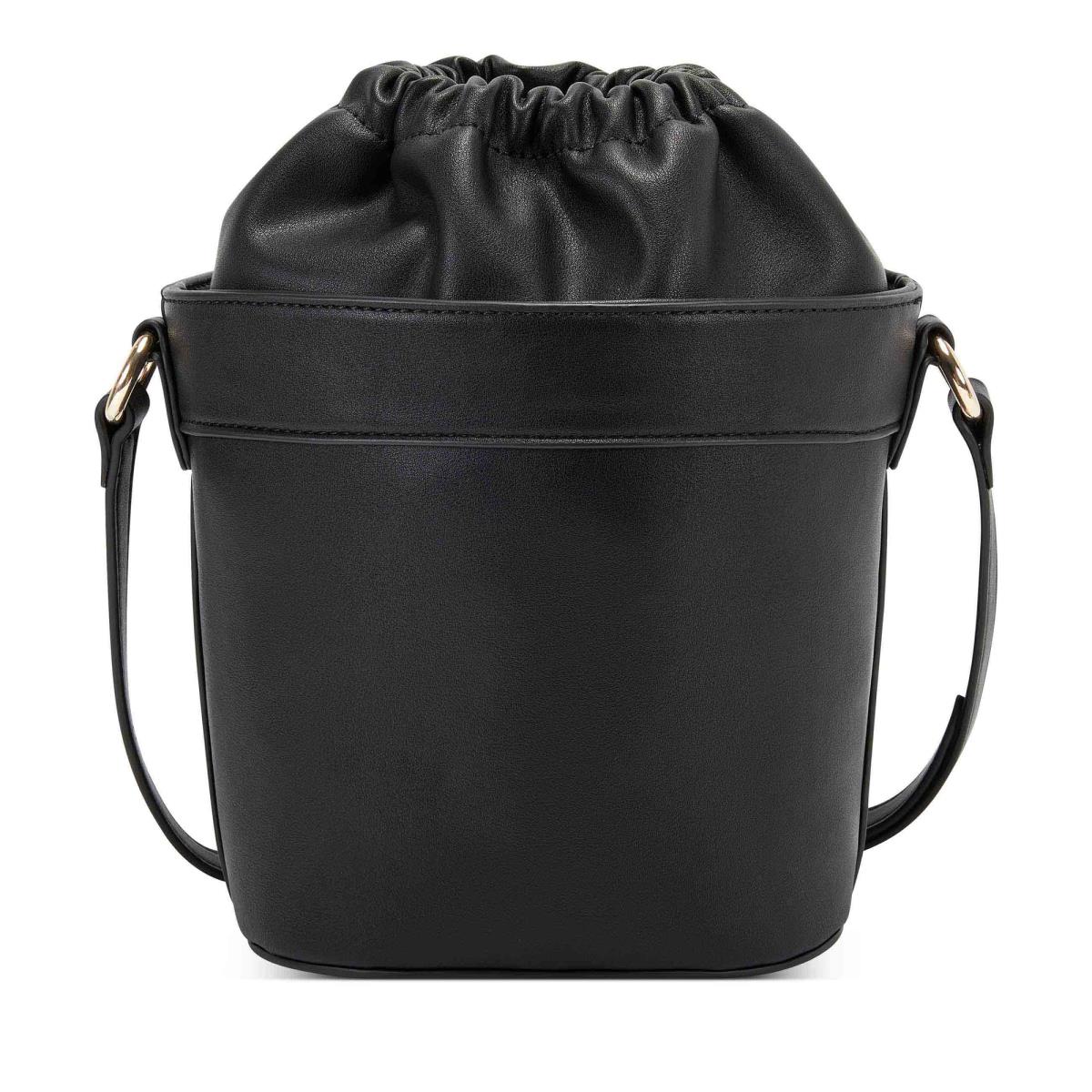 Nine West Laylin Drawstring Bucket Crossbody Bags Black | XUGS59702