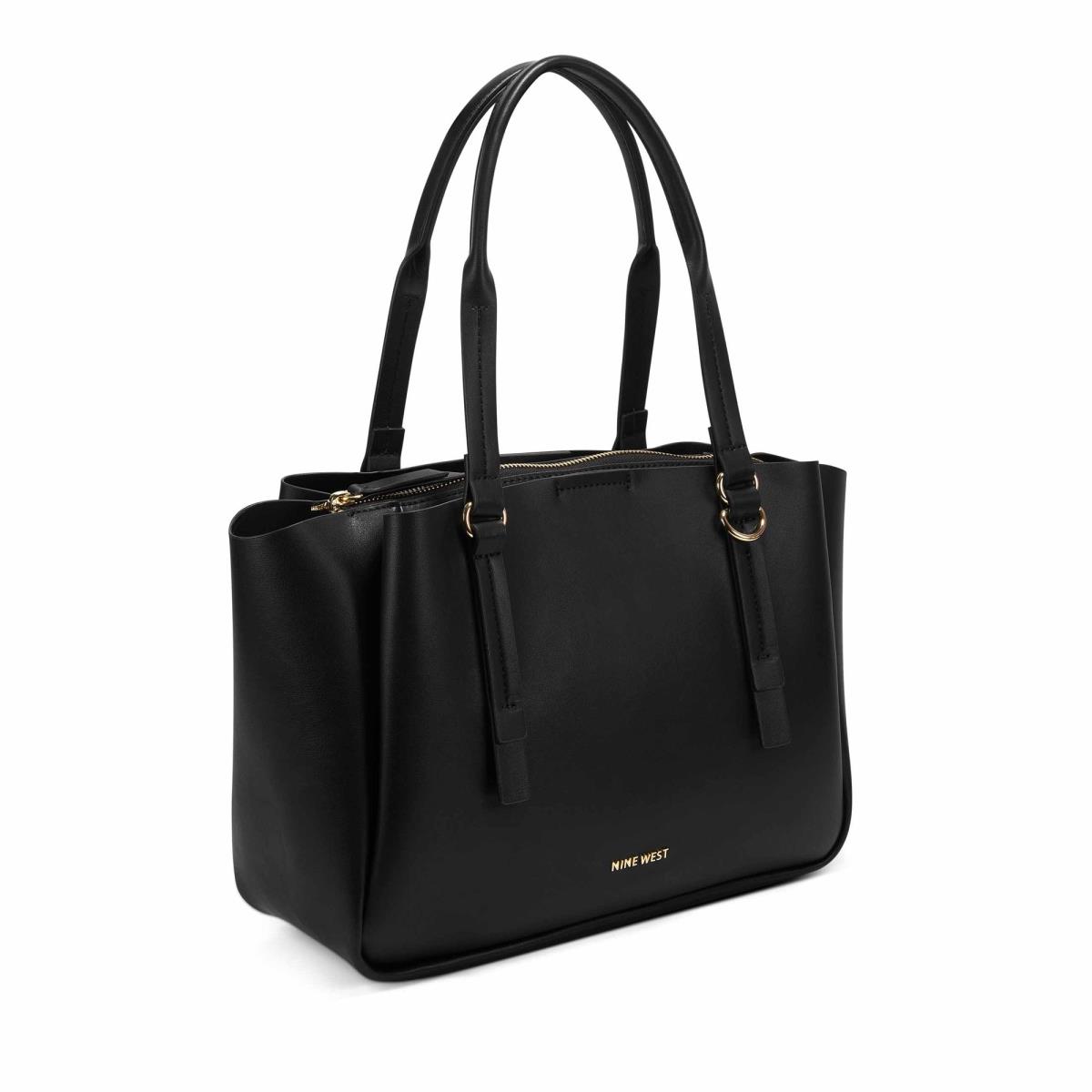 Nine West Maisie Jet Set Satchel Bags Black | BYUV90853