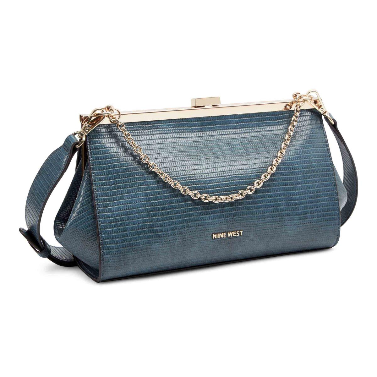 Nine West Mallorie Fram Crossbody Bags Blue | QTVU06532