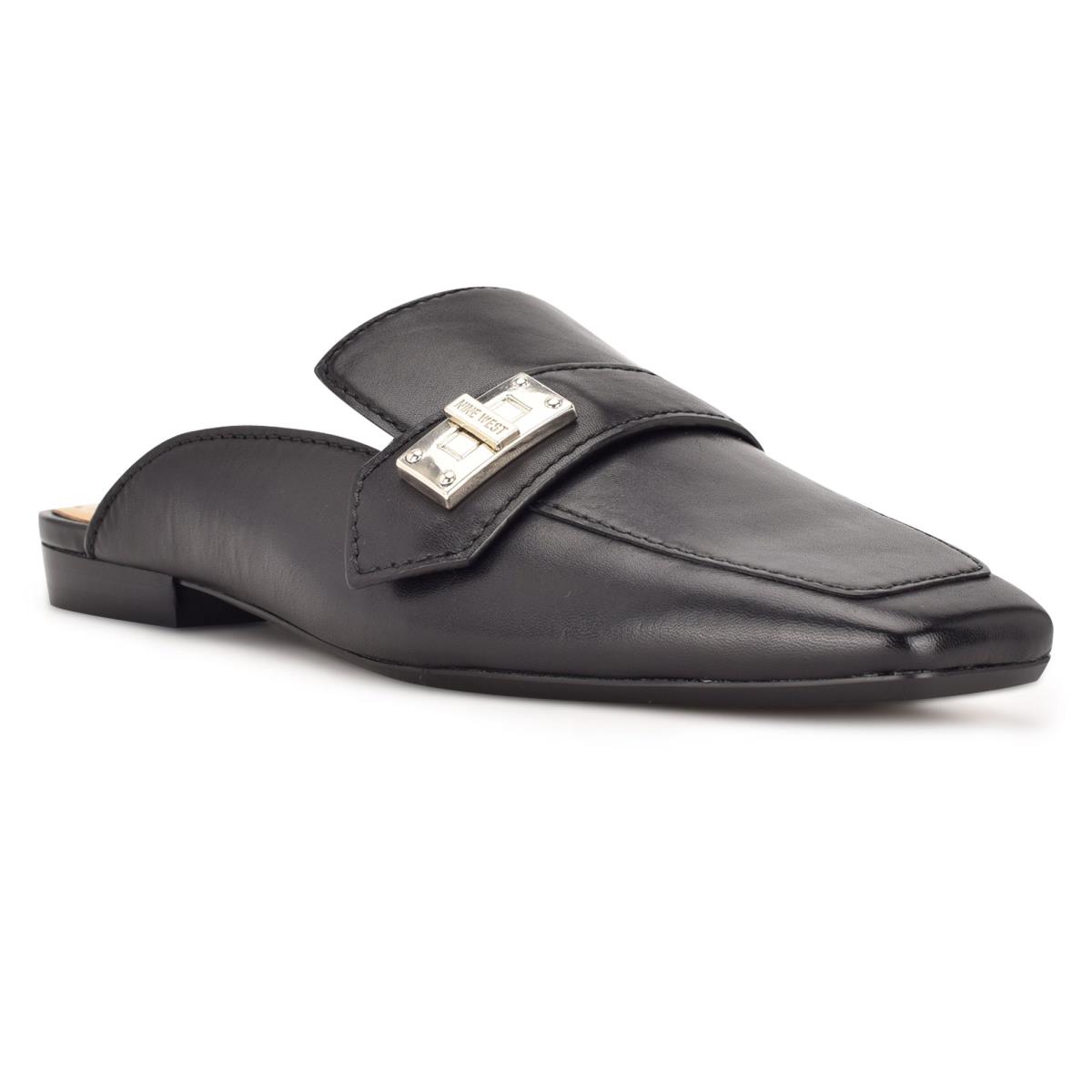 Nine West Neat 9x9 Loafer Mules Black | JWOD54610