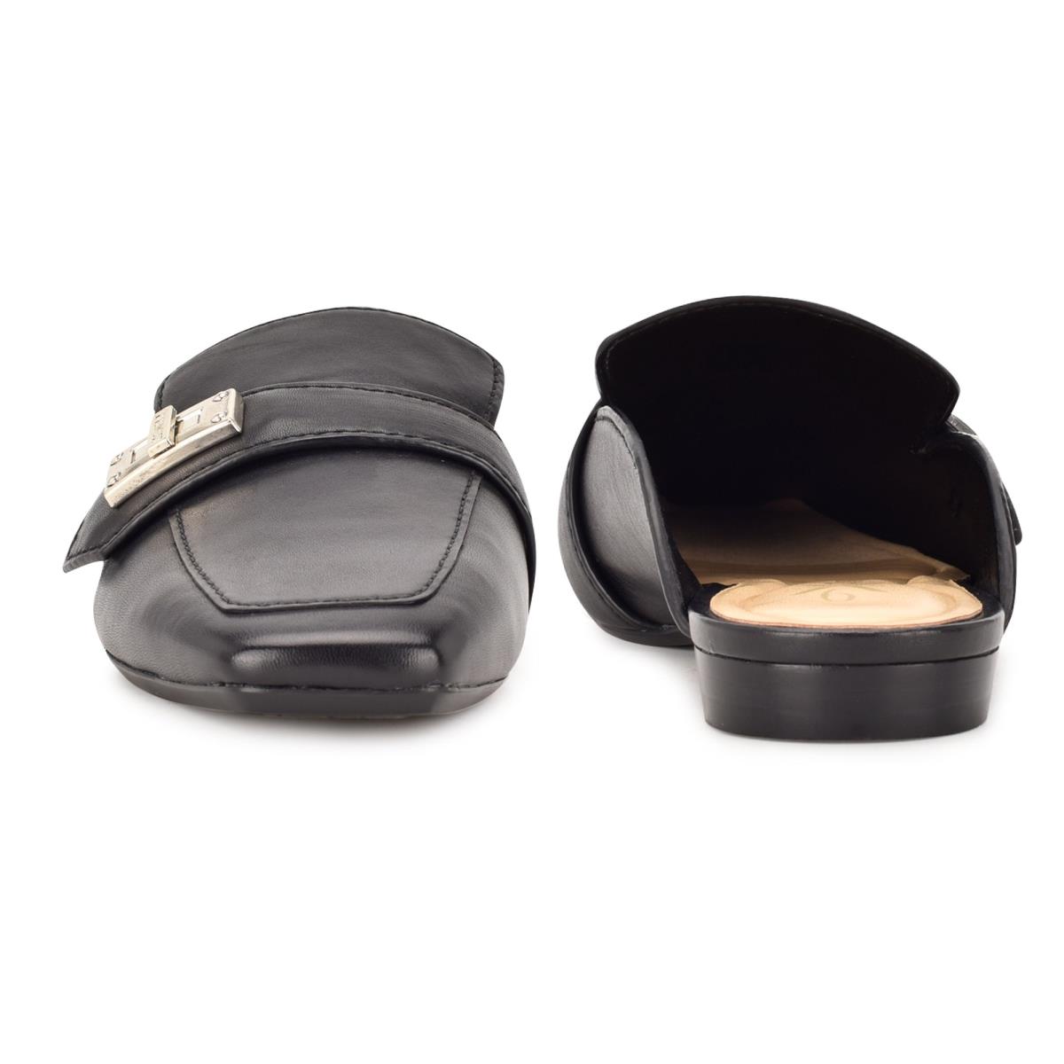 Nine West Neat 9x9 Loafer Mules Black | JWOD54610