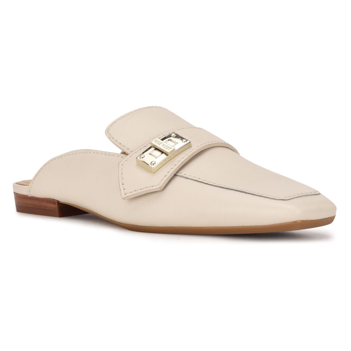 Nine West Neat 9x9 Loafer Mules Cream | GBVZ71642