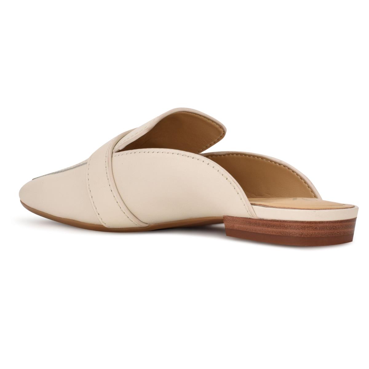 Nine West Neat 9x9 Loafer Mules Cream | GBVZ71642