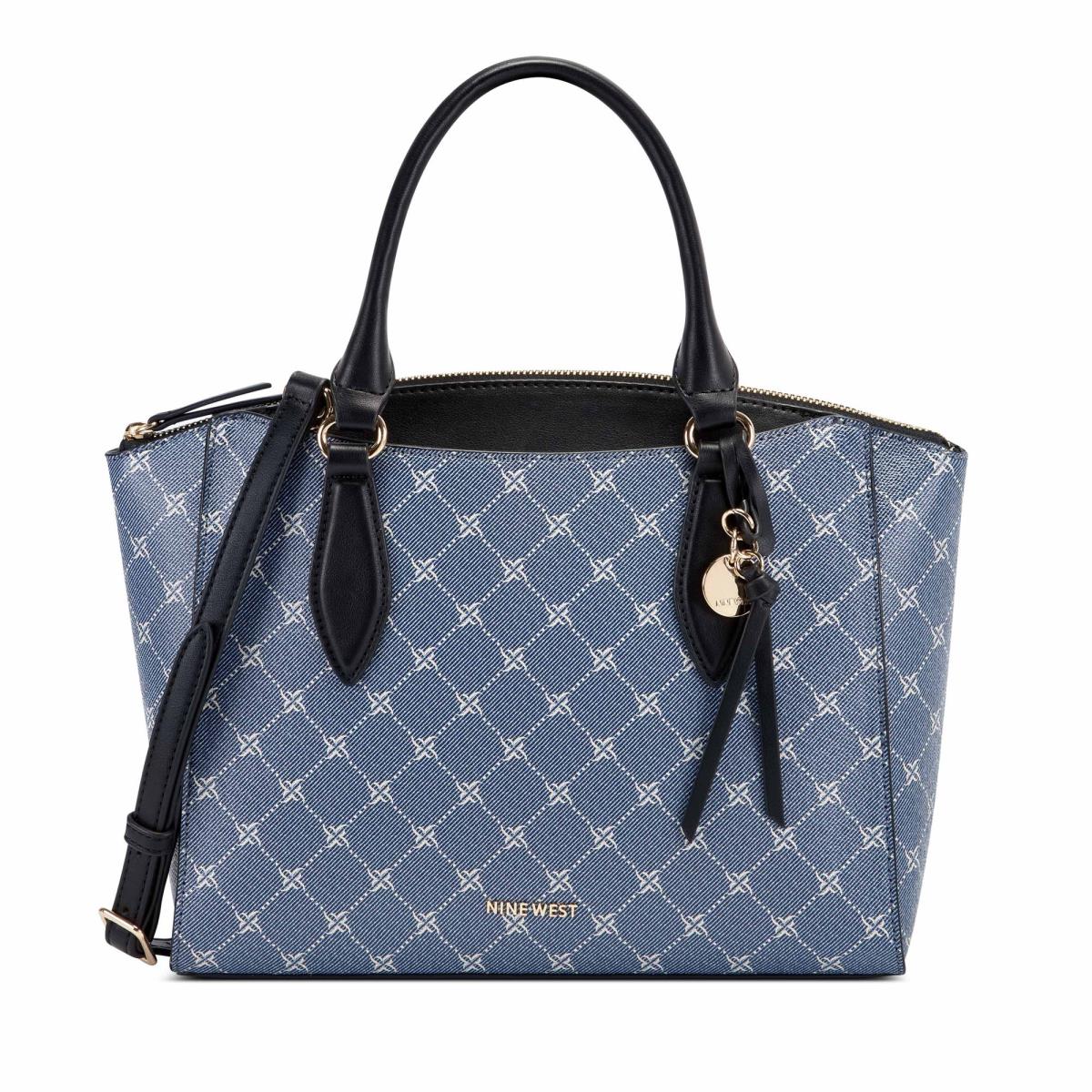 Nine West Paisley Jet Set Satchel Bags Blue | GJUL59832