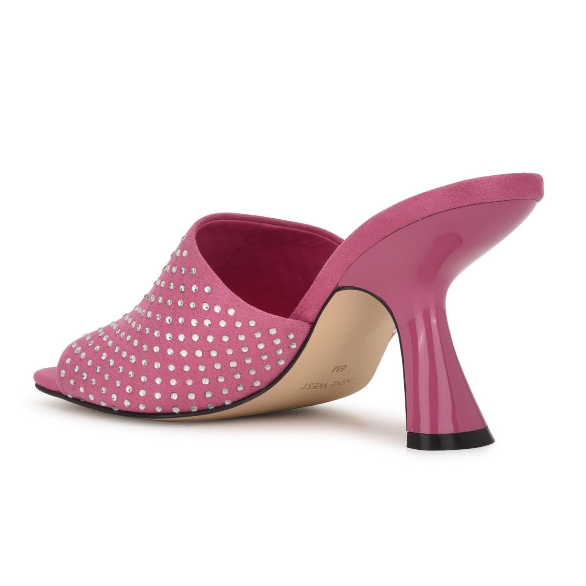 Nine West Partie Heeled Slide Sandals Pink | PTVM05164