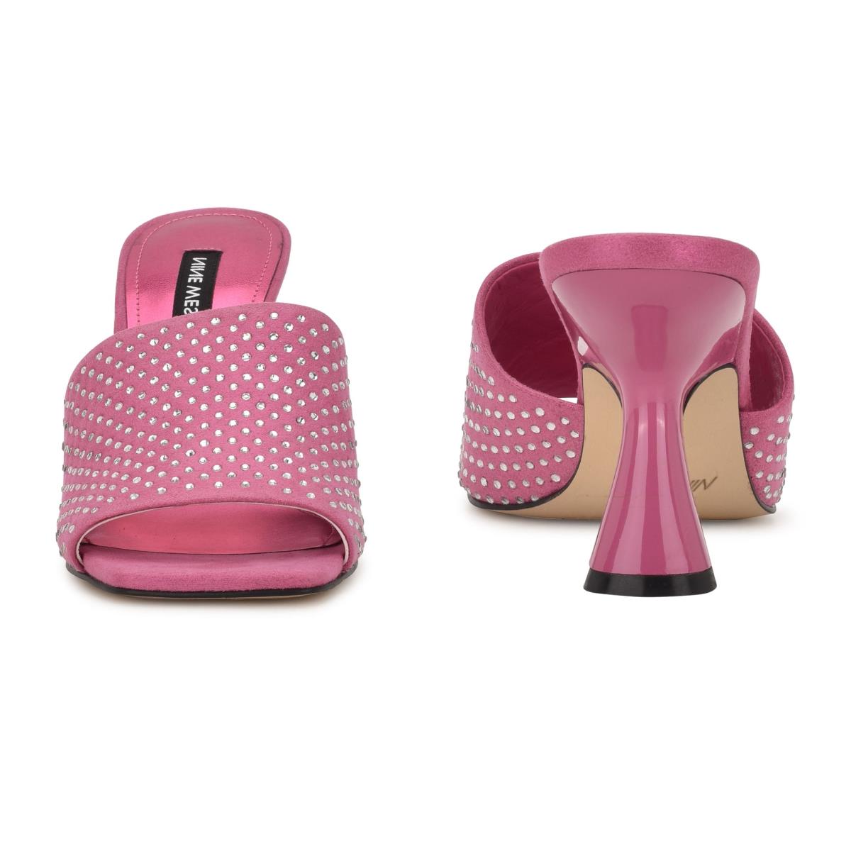 Nine West Partie Heeled Slide Sandals Pink | PTVM05164