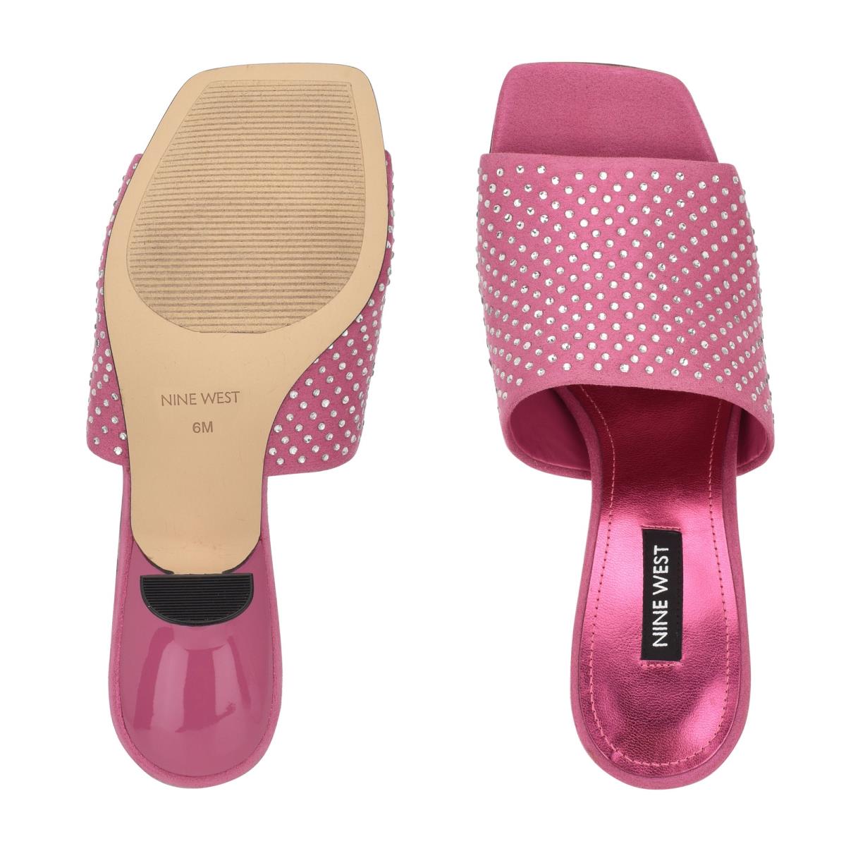 Nine West Partie Heeled Slide Sandals Pink | PTVM05164