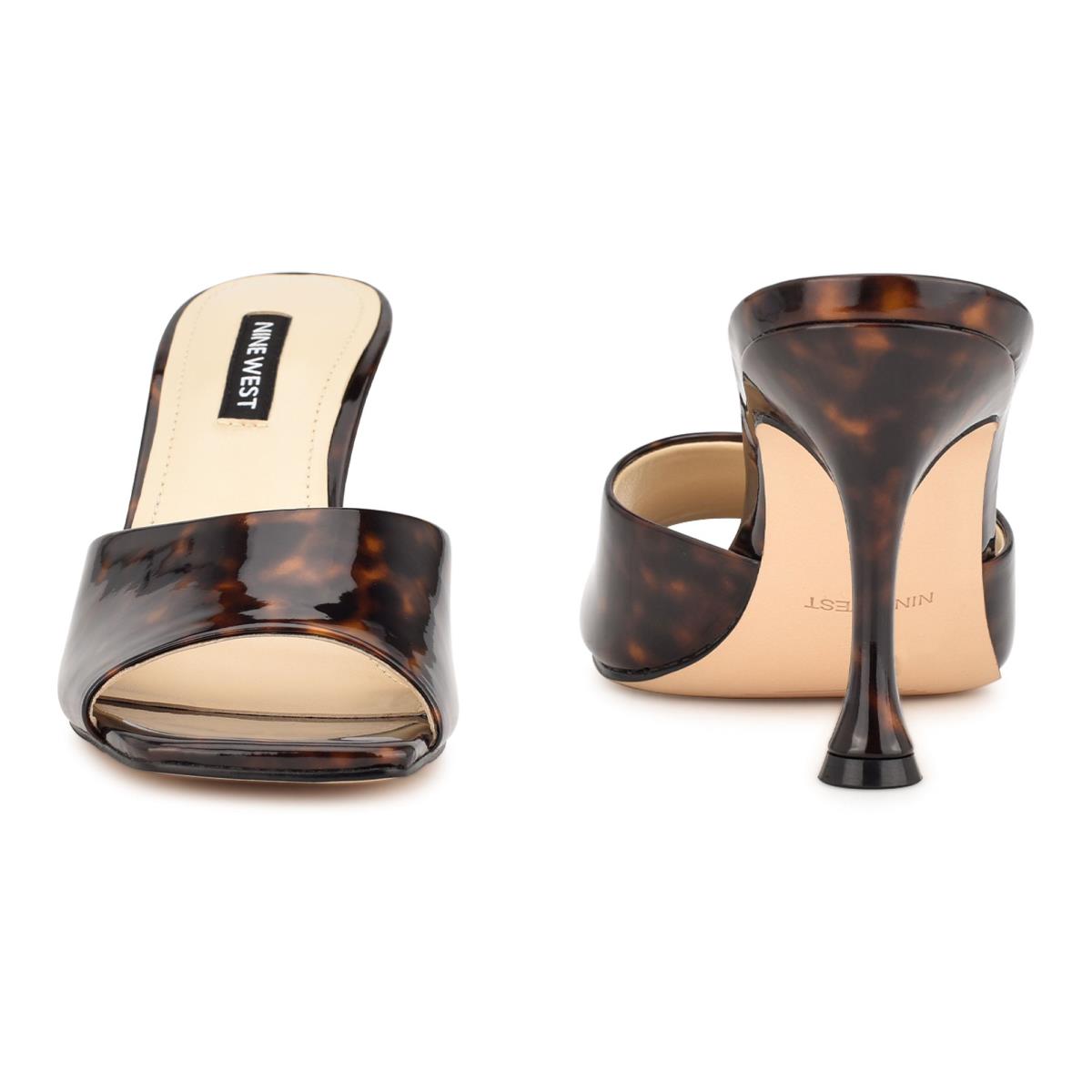 Nine West Perfact Heeled Slide Sandals Coffee | CDGF62948