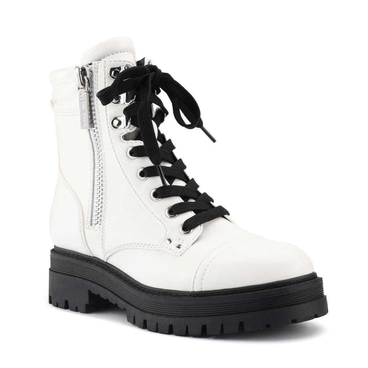 Nine West Prinze Lug Sole Boots White | YZCJ37140