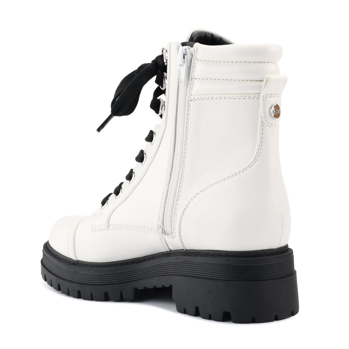 Nine West Prinze Lug Sole Boots White | YZCJ37140