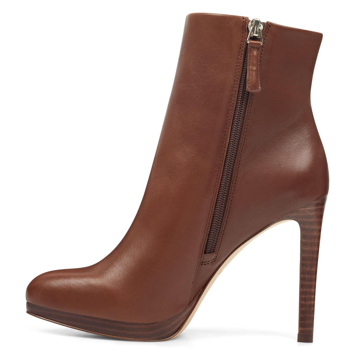 Nine West Quanette Platform Booties Brown | VTRX82460