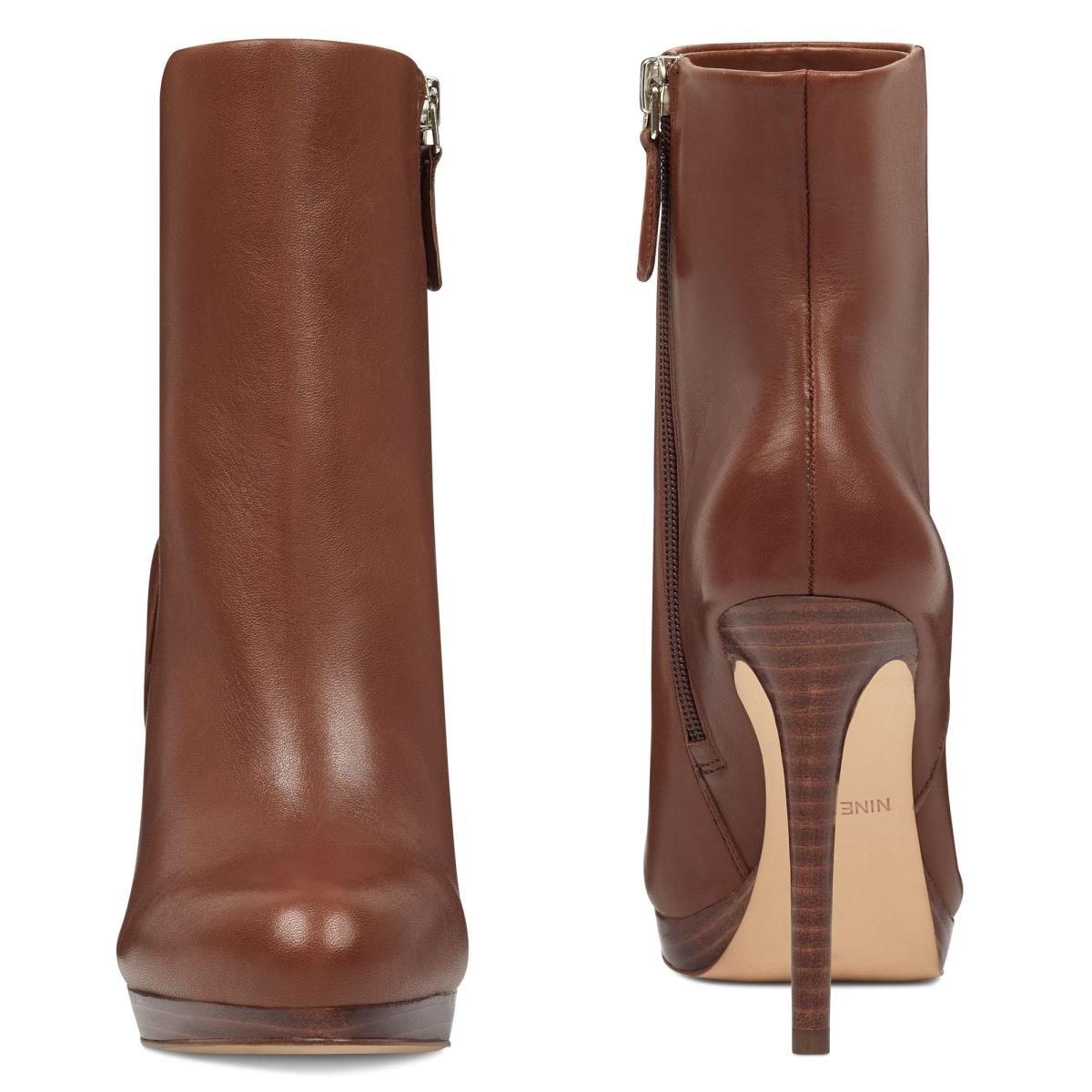 Nine West Quanette Platform Booties Brown | VTRX82460