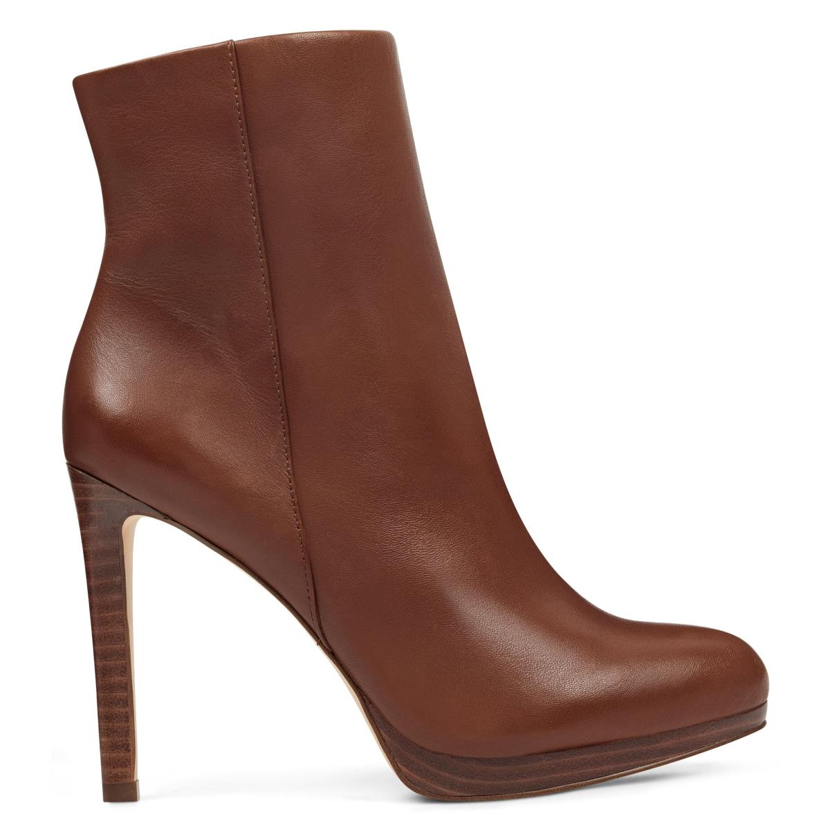 Nine West Quanette Platform Booties Brown | VTRX82460