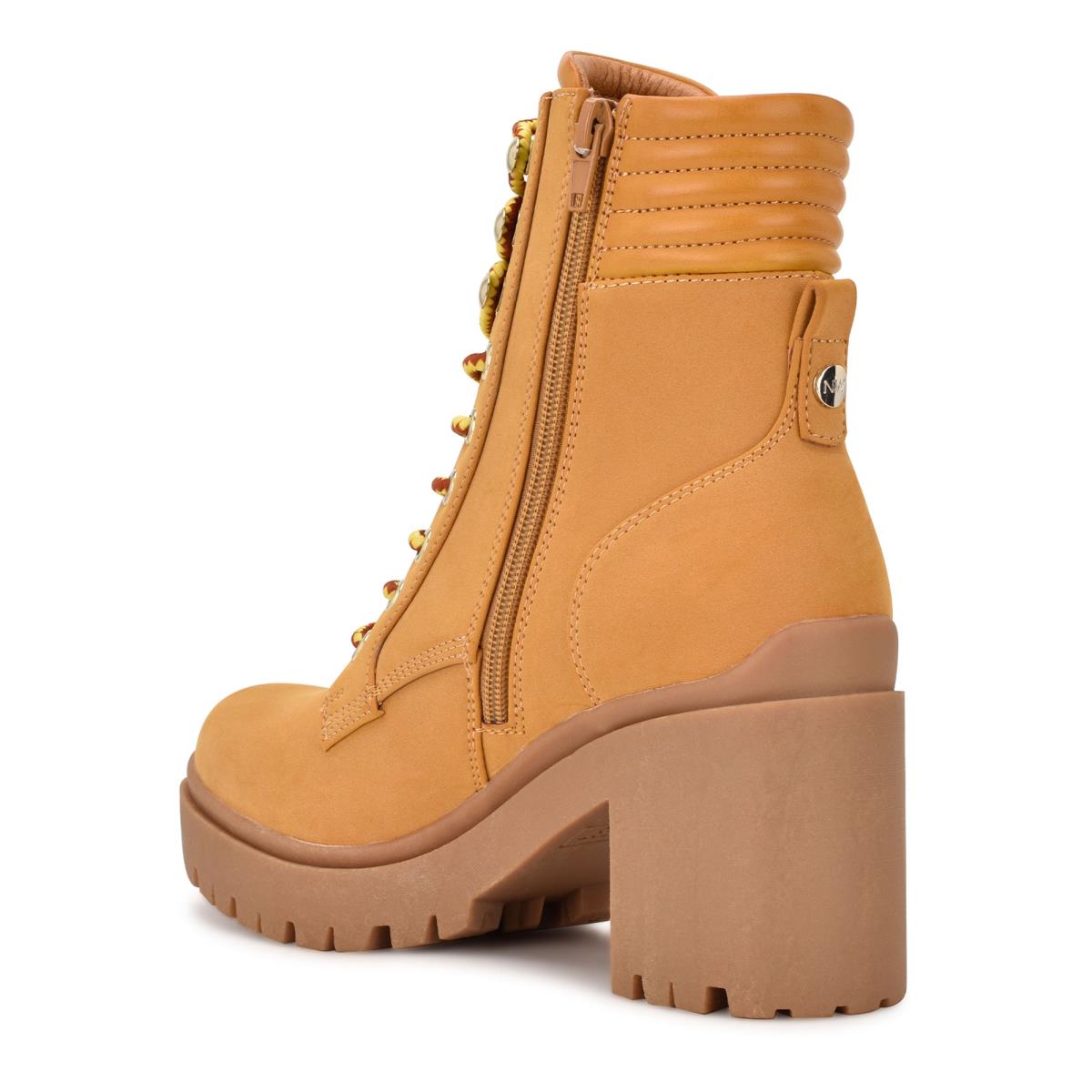 Nine West Quiz Heeled Booties Beige | HTQF42703