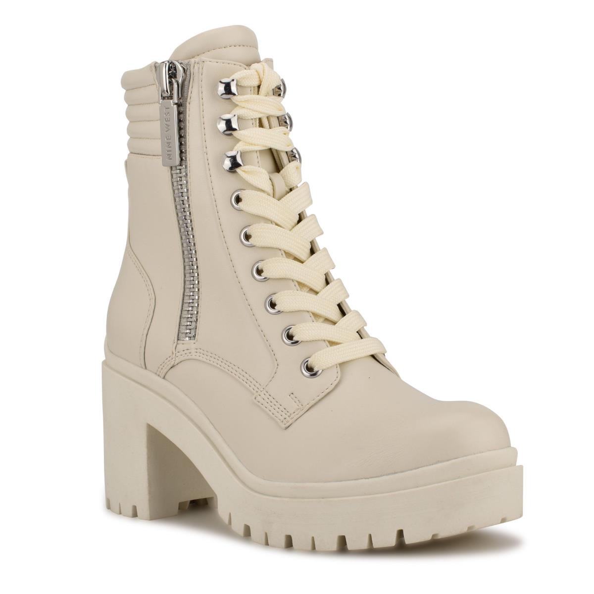 Nine West Quiz Heeled Booties Beige | SPNZ42378