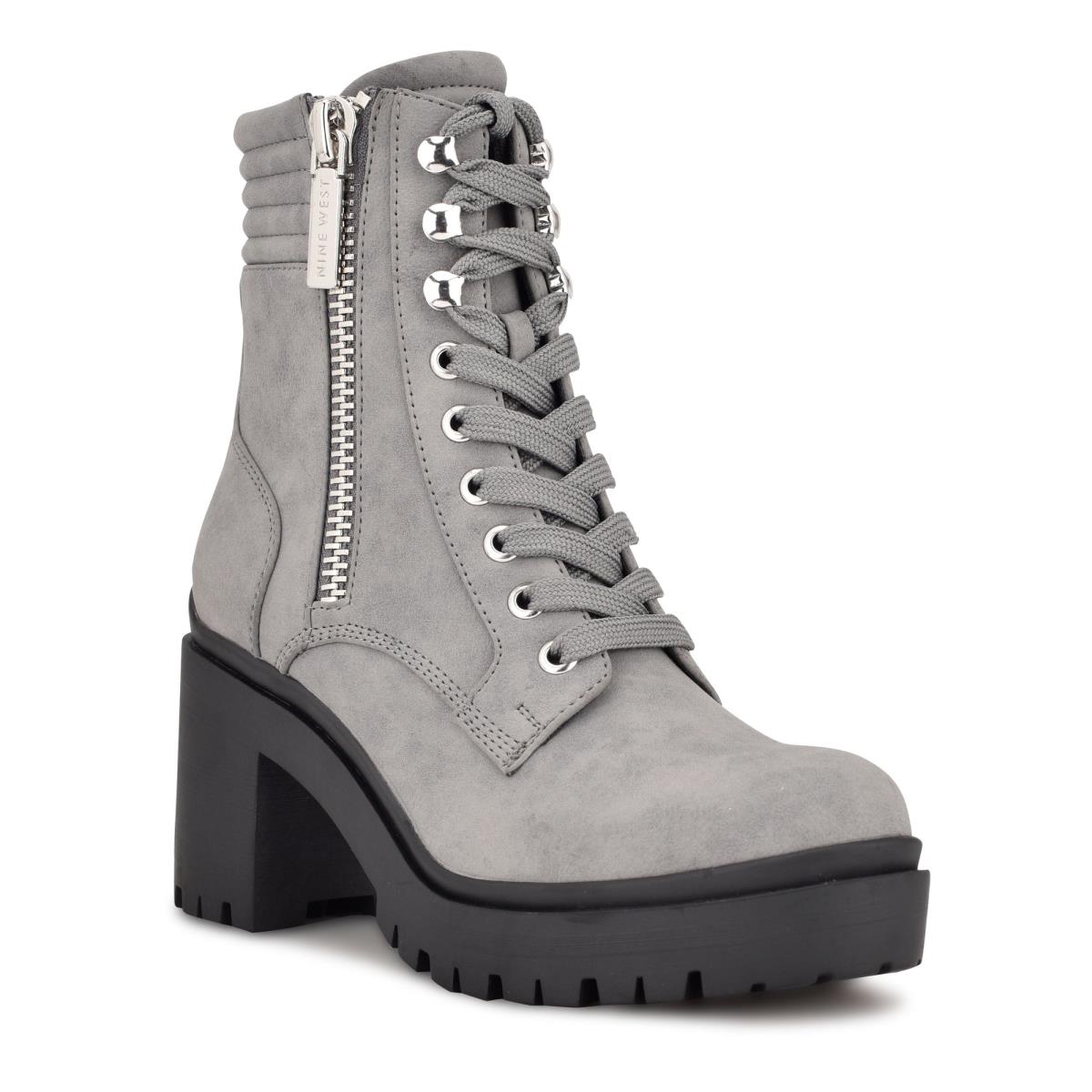 Nine West Quiz Heeled Booties Grey | ROVI15036