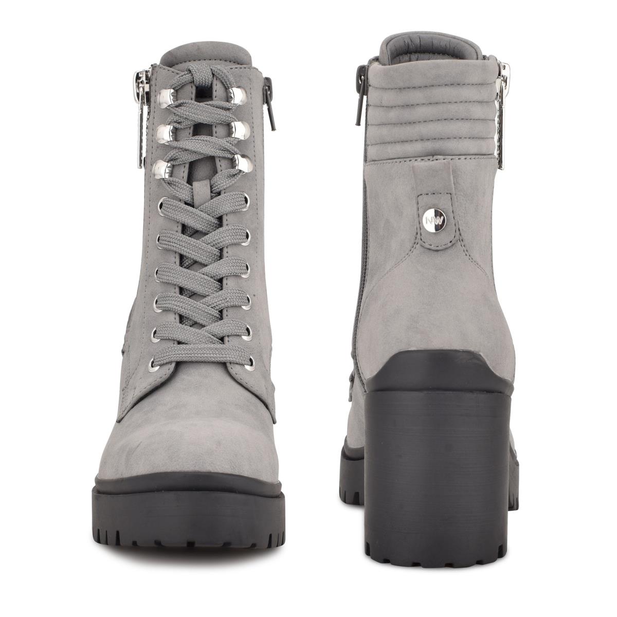 Nine West Quiz Heeled Booties Grey | ROVI15036