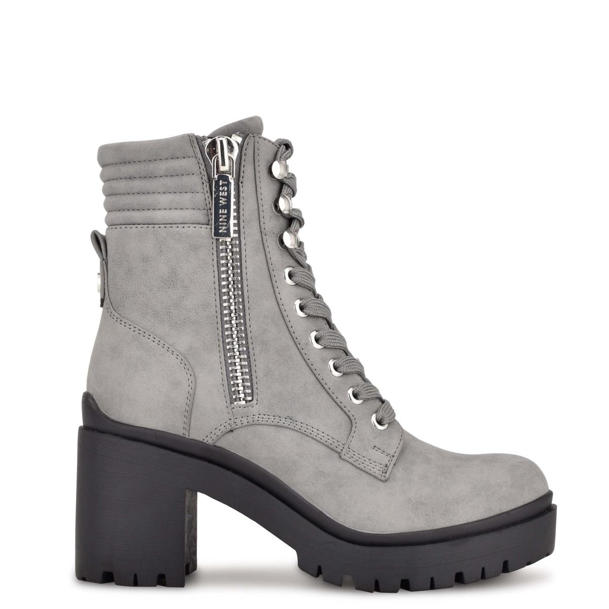 Nine West Quiz Heeled Booties Grey | ROVI15036