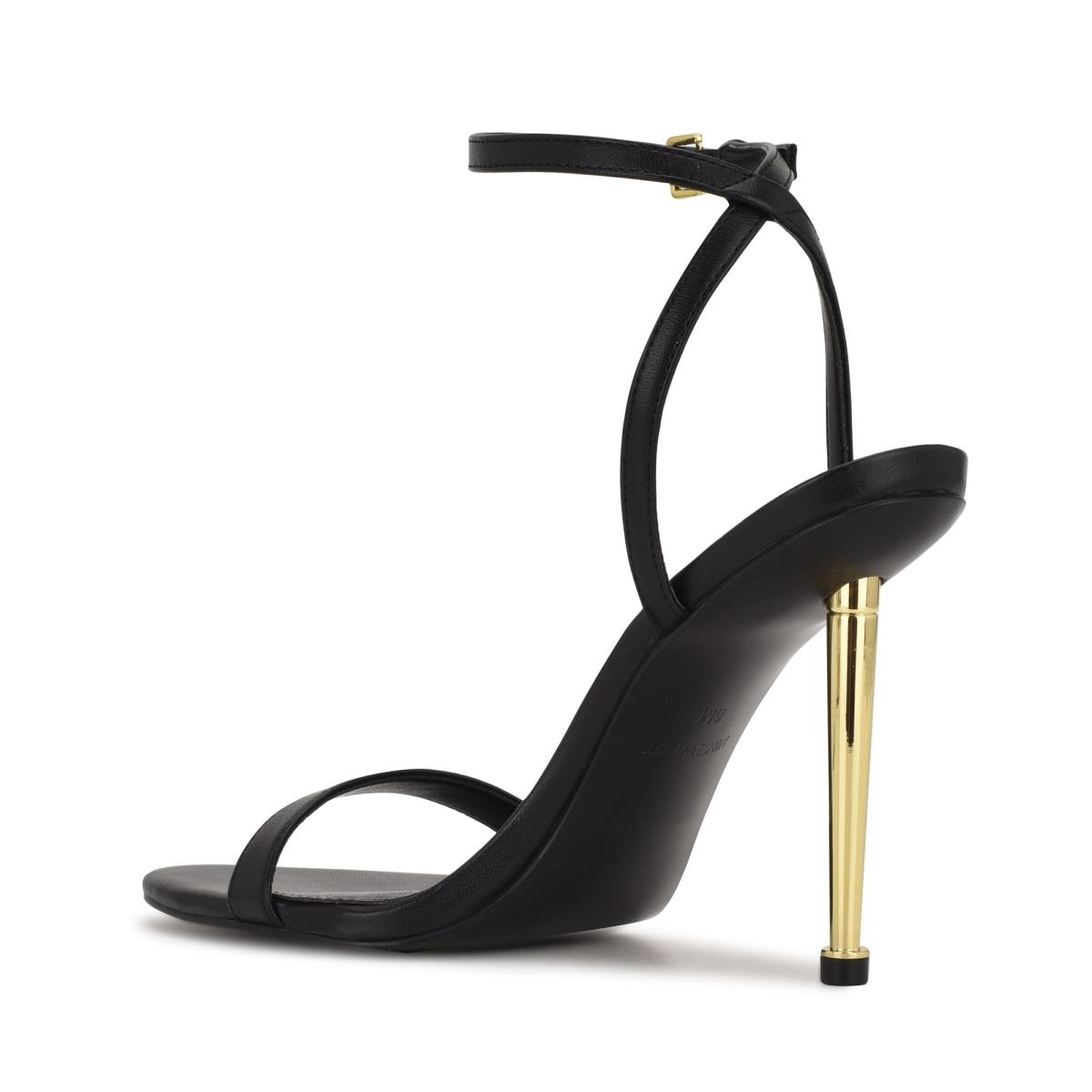 Nine West Reina Ankle Strap Sandals Black | WVID41762