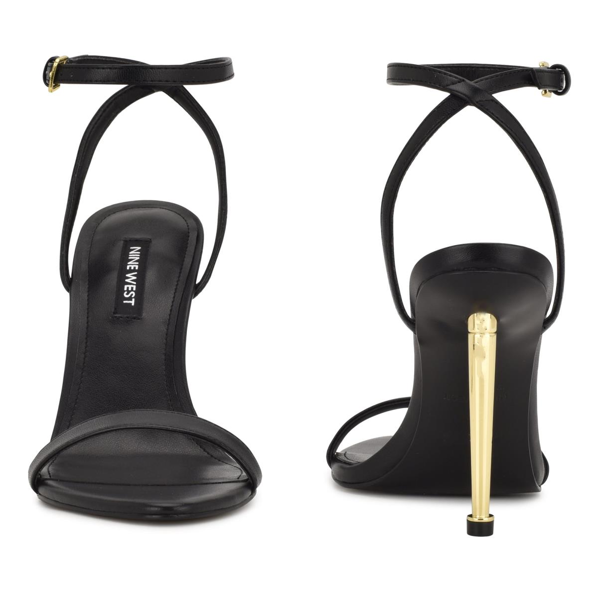 Nine West Reina Ankle Strap Sandals Black | WVID41762