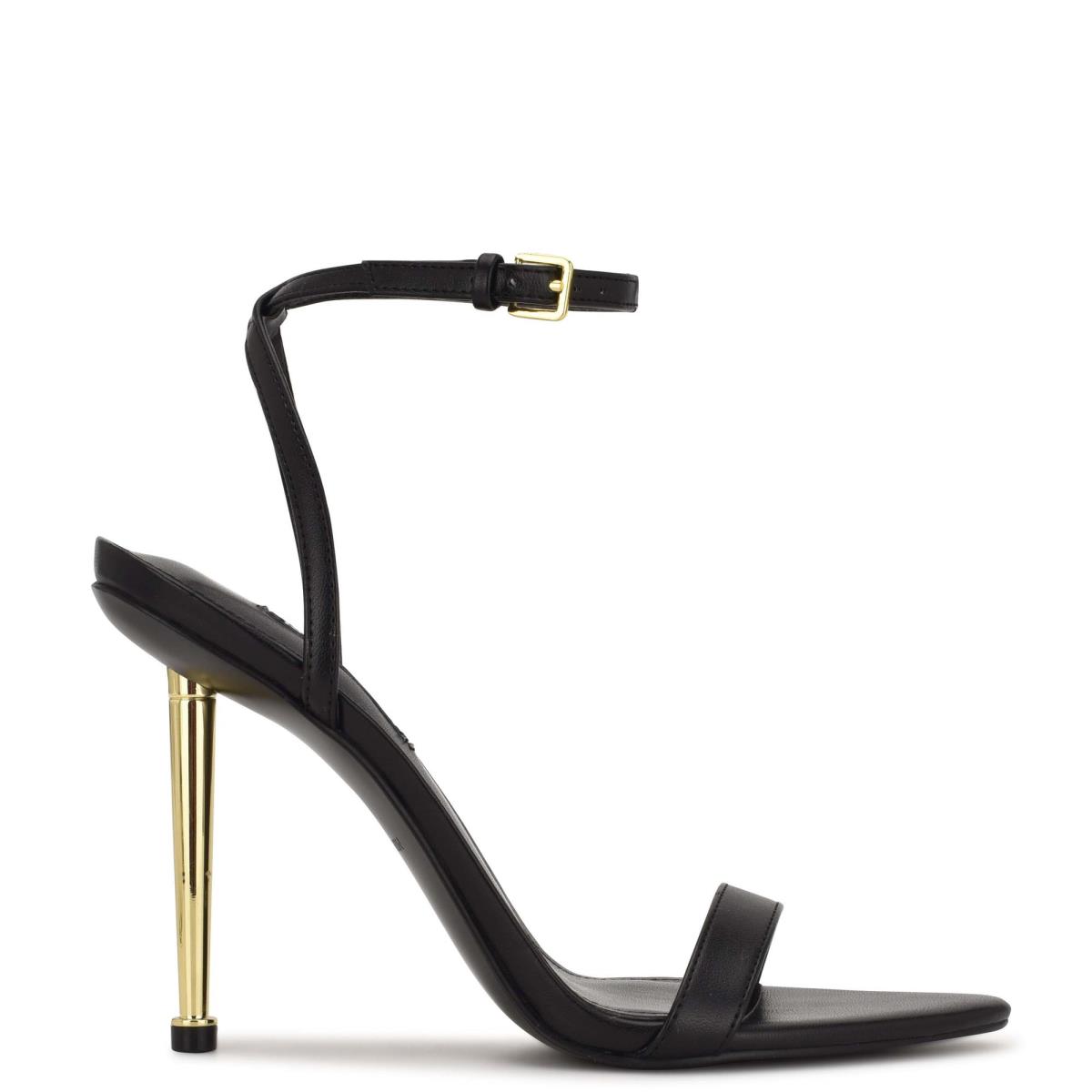 Nine West Reina Ankle Strap Sandals Black | WVID41762