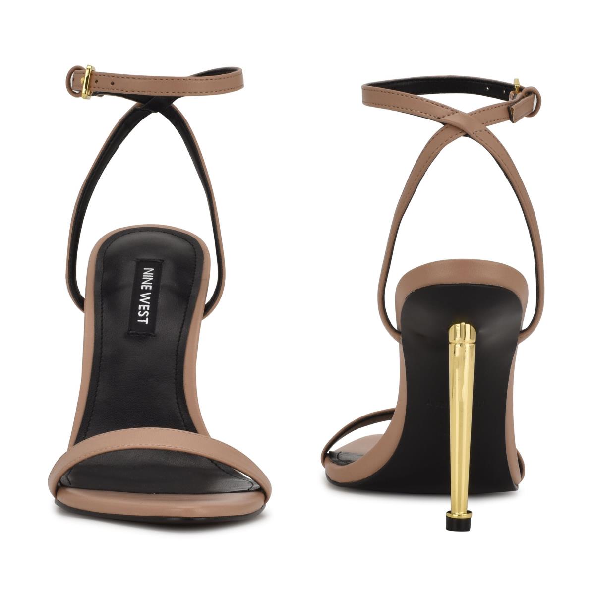 Nine West Reina Ankle Strap Sandals Brown | WPHG49160