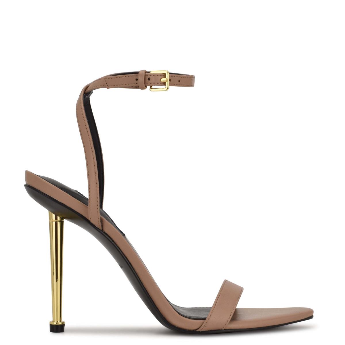 Nine West Reina Ankle Strap Sandals Brown | WPHG49160