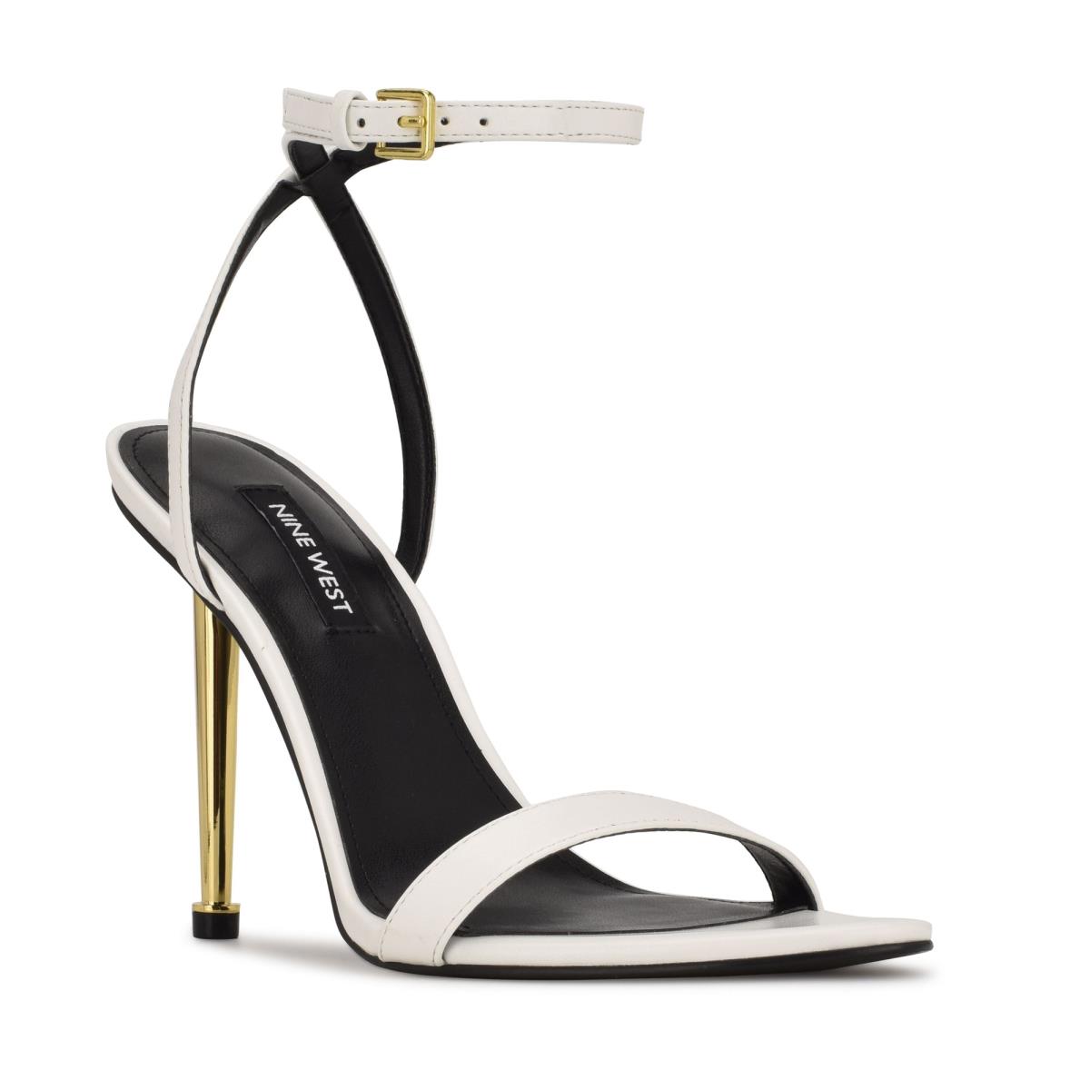 Nine West Reina Ankle Strap Sandals White | OUKN27519