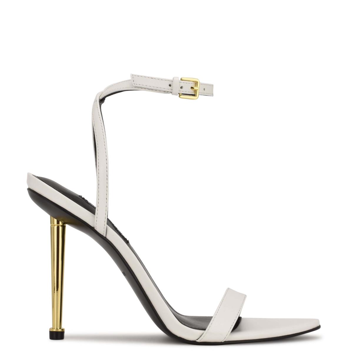 Nine West Reina Ankle Strap Sandals White | OUKN27519