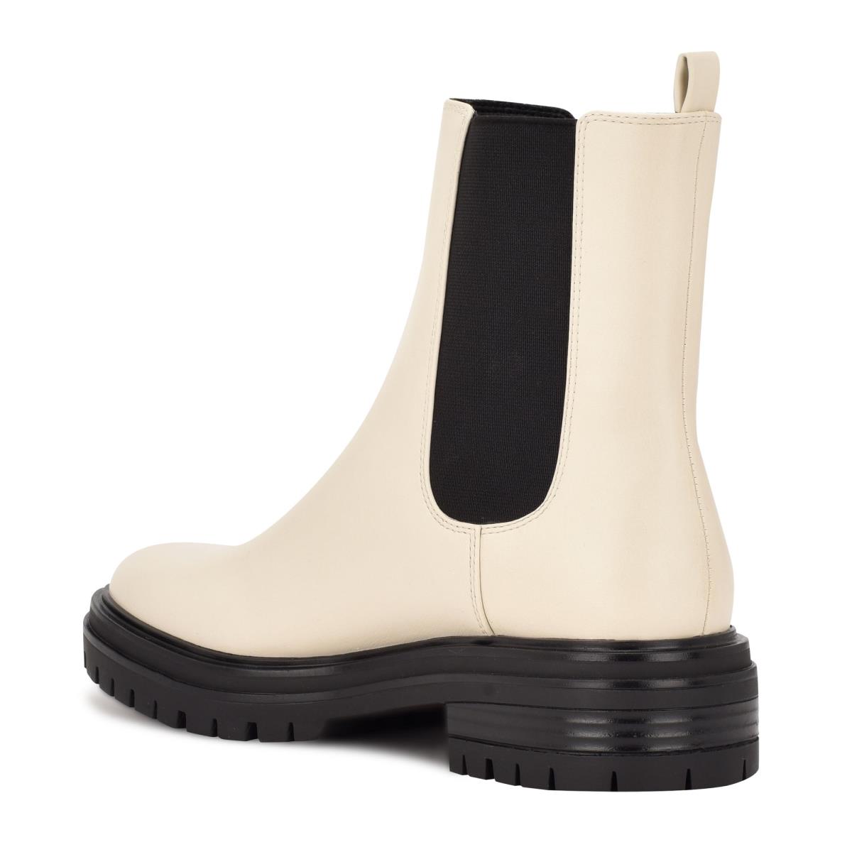 Nine West Saleema Chelsea Lug Sole Boots White | ELVF94571