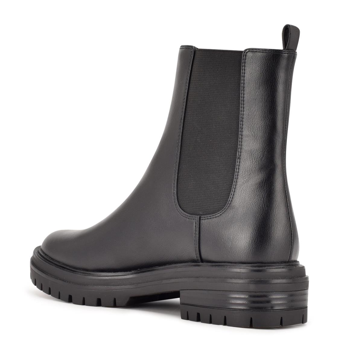 Nine West Saleema Chelsea Lug Sole Boots Black | EMFD89571