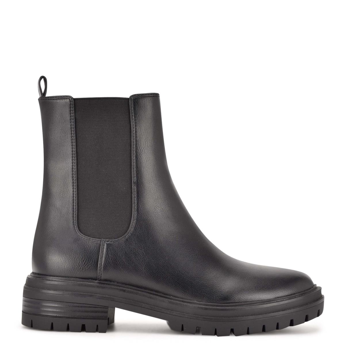 Nine West Saleema Chelsea Lug Sole Boots Black | EMFD89571