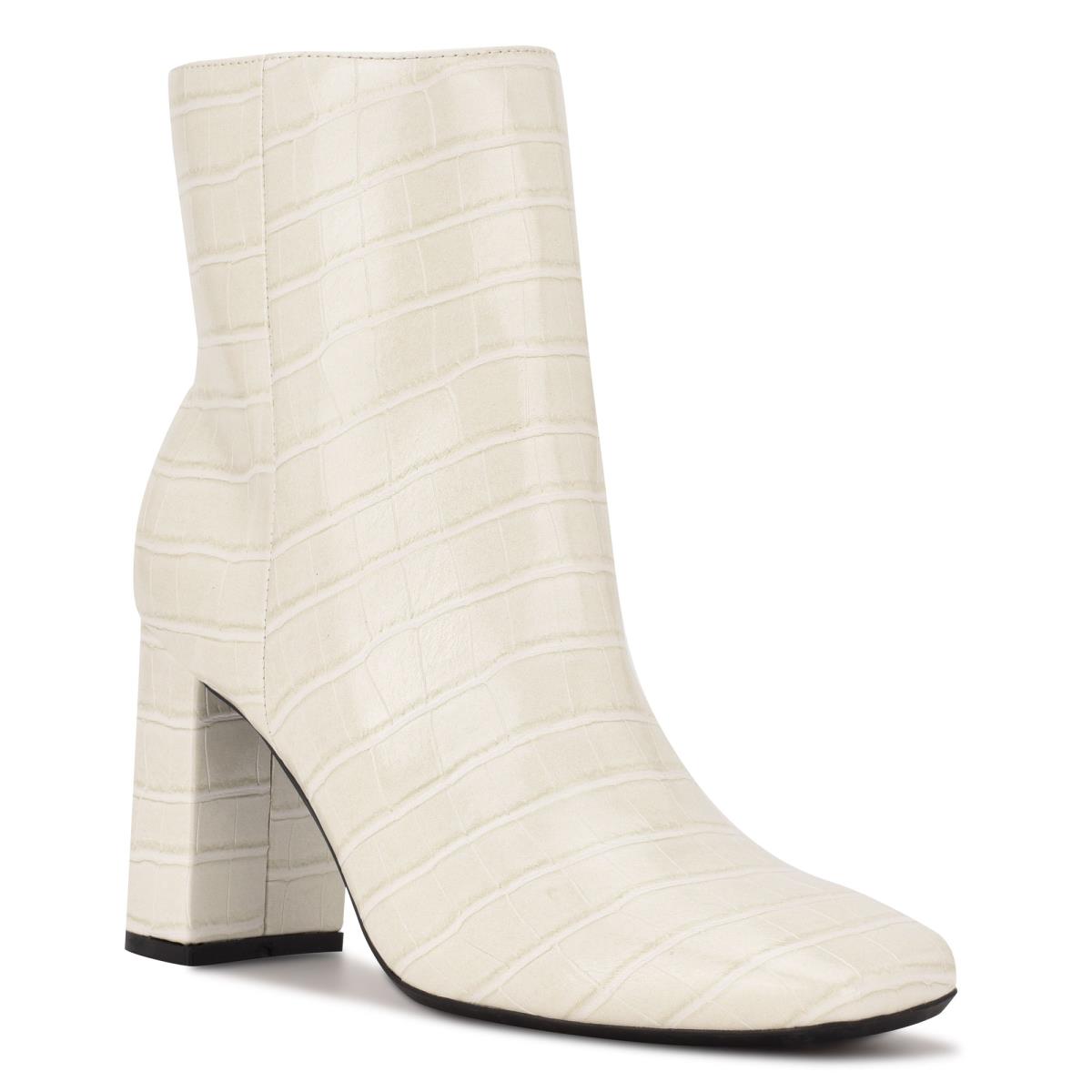 Nine West Sardo 9x9 Heeled Booties Beige | LPKF76359