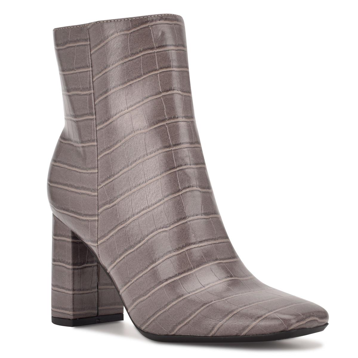 Nine West Sardo 9x9 Heeled Booties Grey | TKYF10596