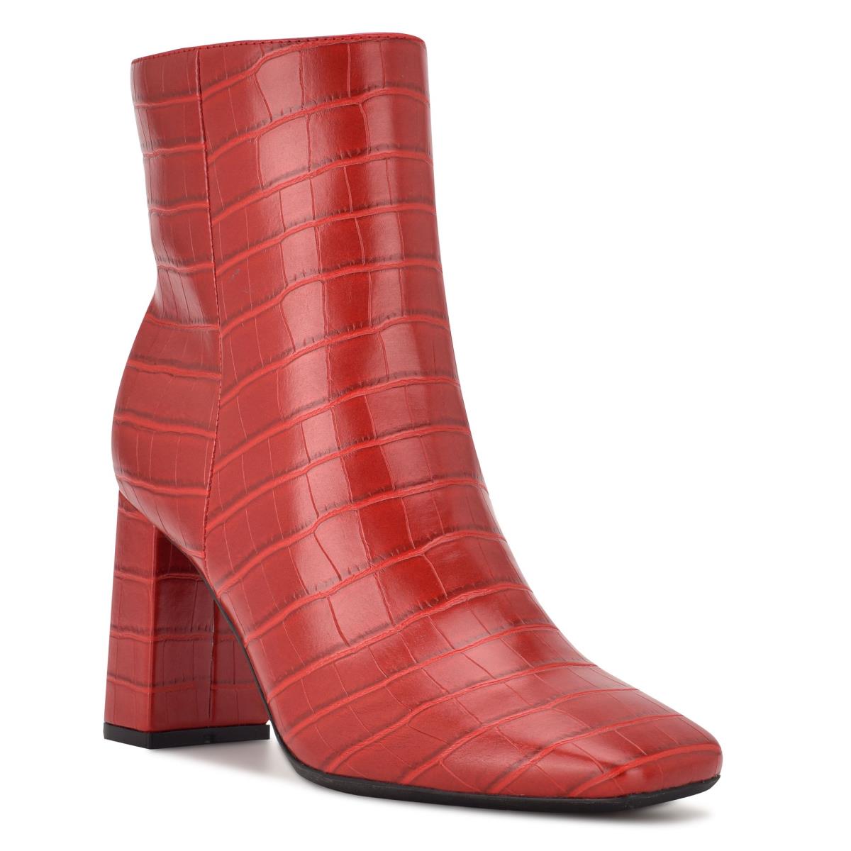 Nine West Sardo 9x9 Heeled Booties Red | CERH90865