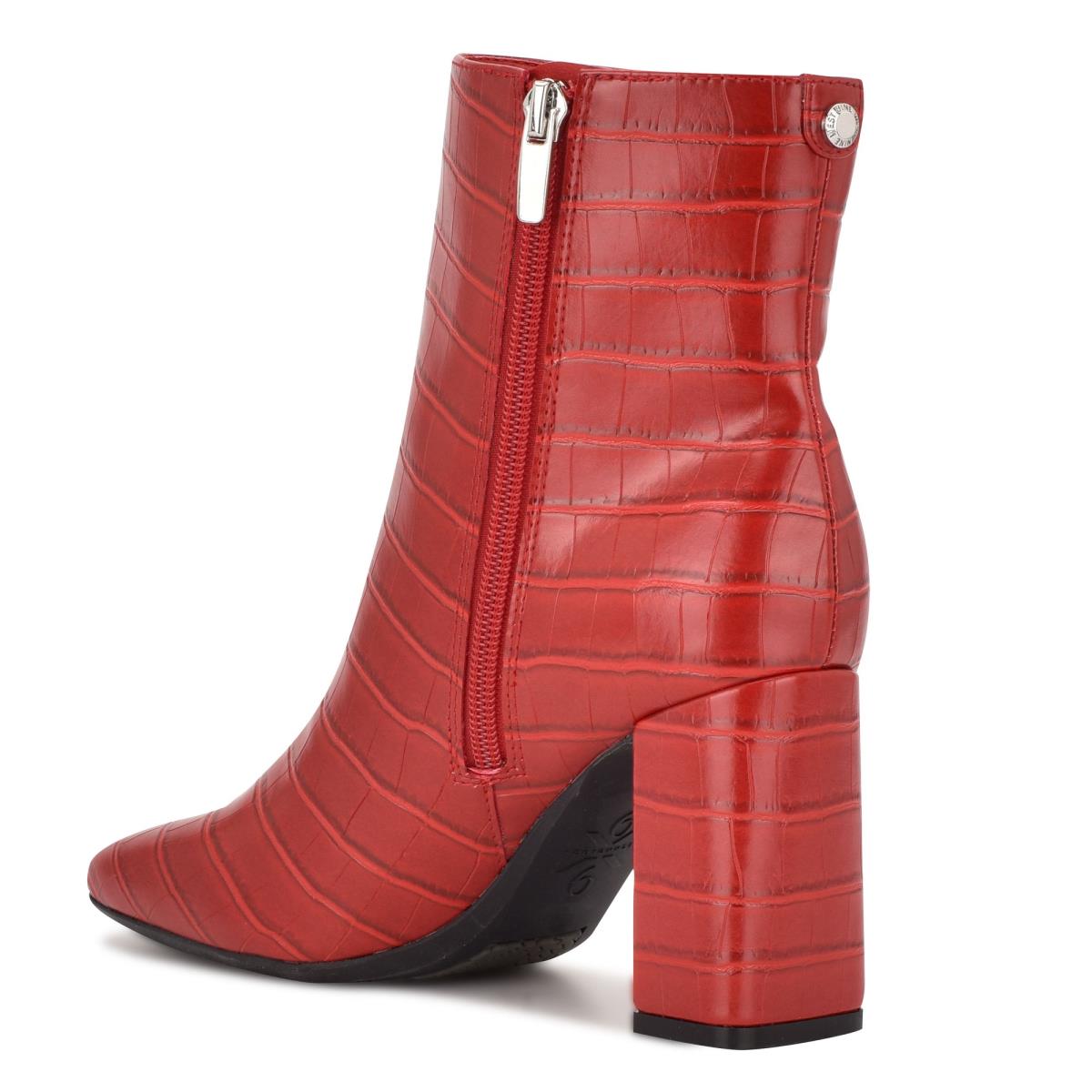 Nine West Sardo 9x9 Heeled Booties Red | CERH90865