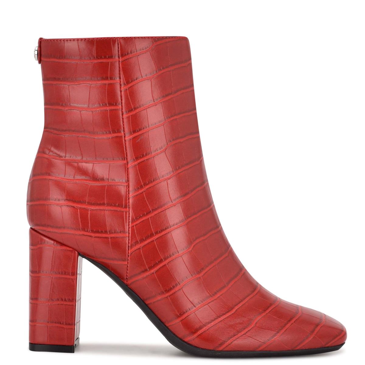 Nine West Sardo 9x9 Heeled Booties Red | CERH90865