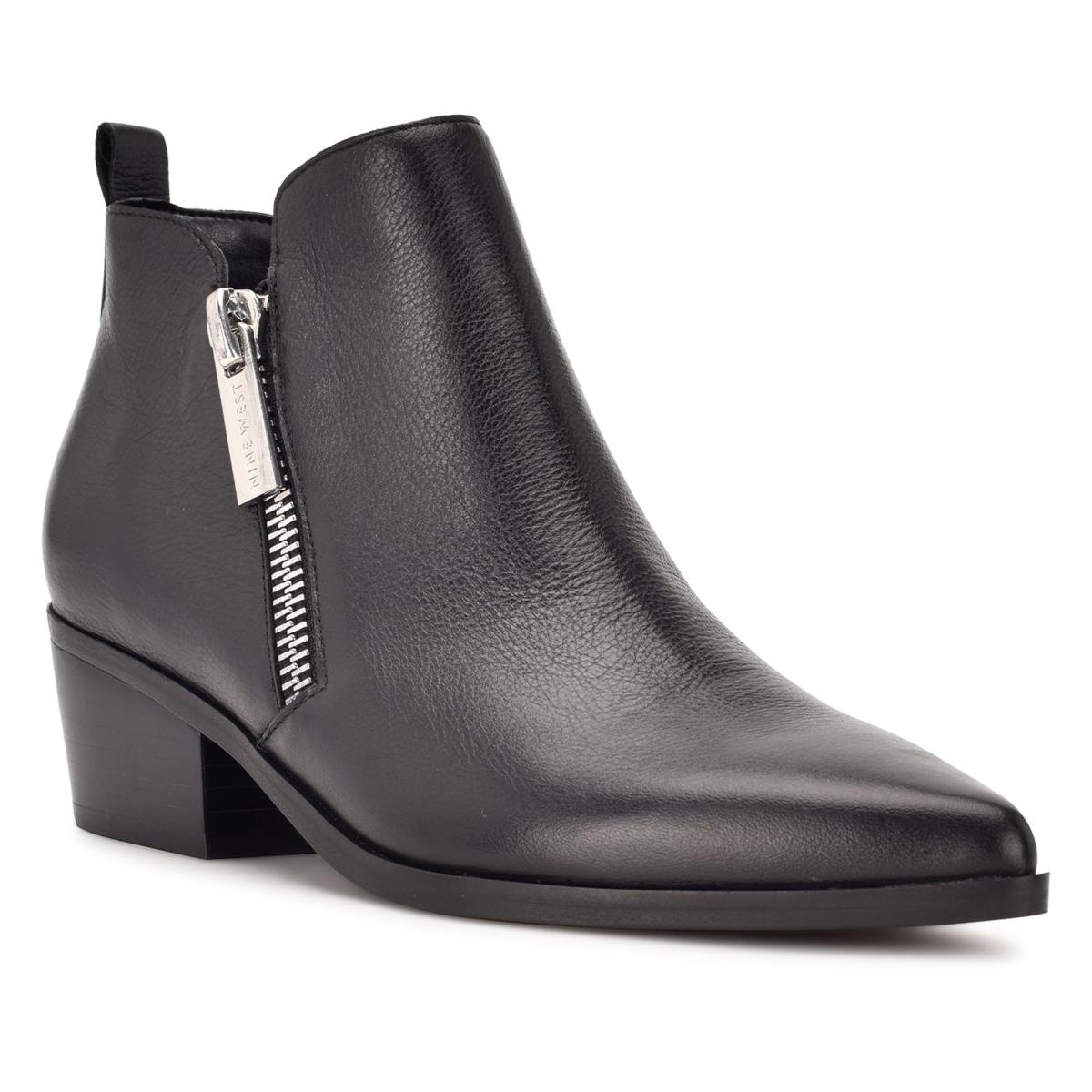 Nine West Single Pointy Toe Booties Black | ZCOT27598