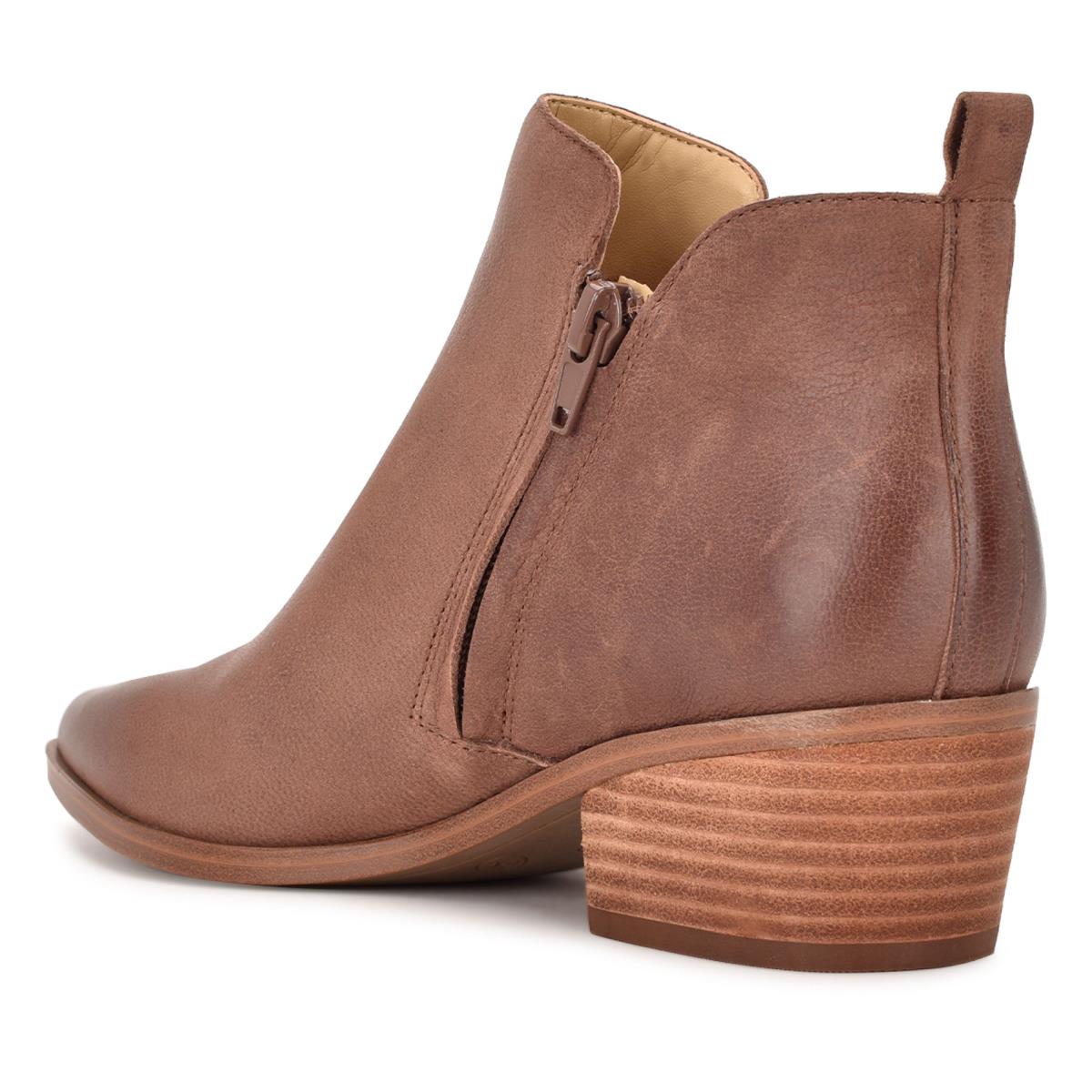 Nine West Single Pointy Toe Booties Brown | AUHT80973