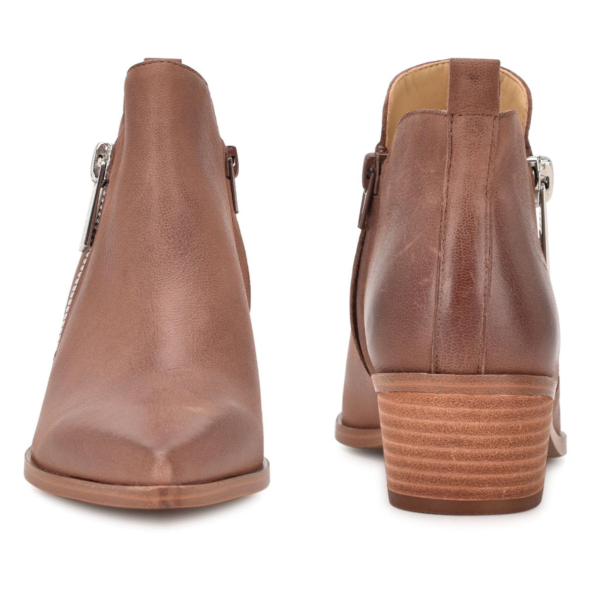 Nine West Single Pointy Toe Booties Brown | AUHT80973