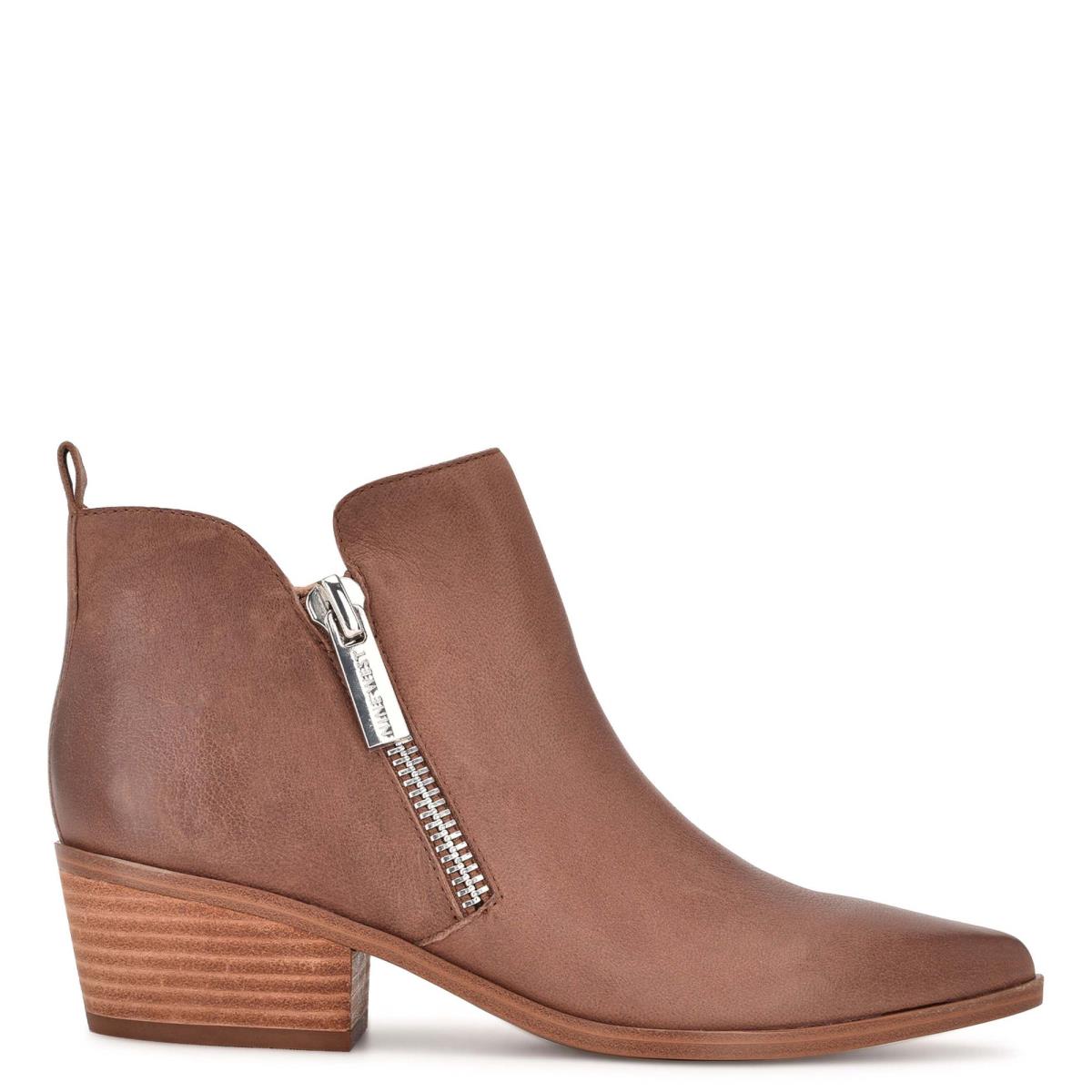 Nine West Single Pointy Toe Booties Brown | AUHT80973