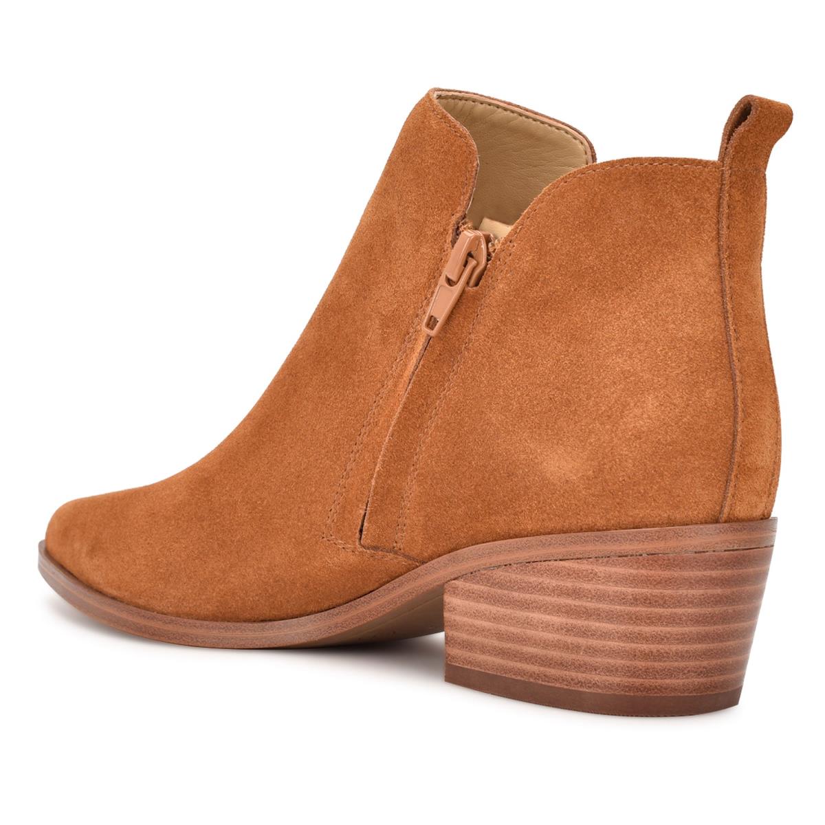 Nine West Single Pointy Toe Booties Brown | DLRG03894