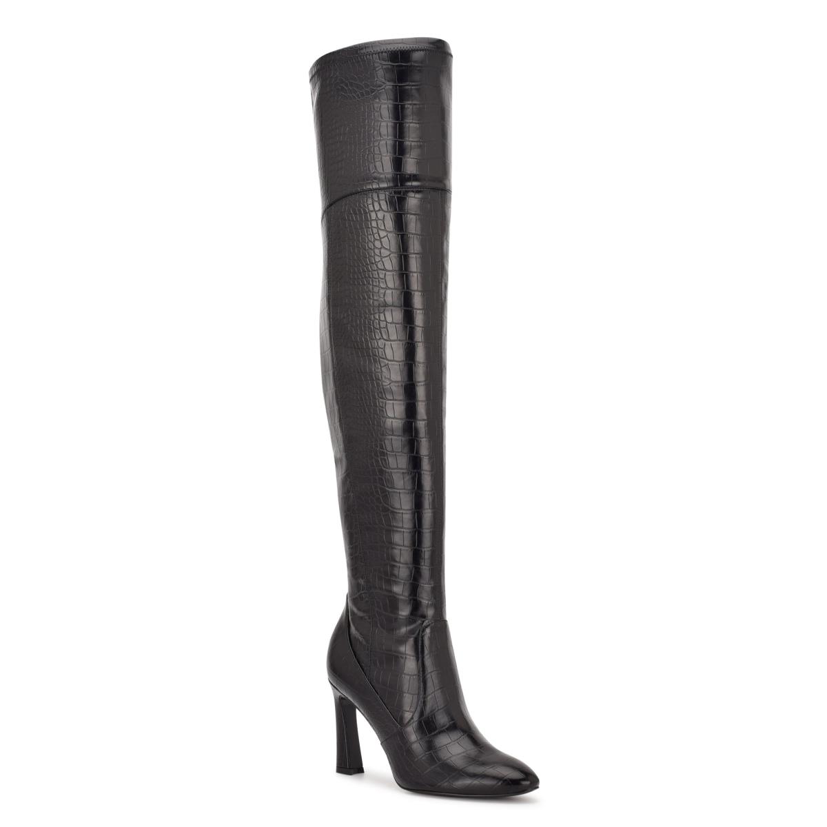 Nine West Sizzle Over The Knee Heel Boots Black | ARTP78261