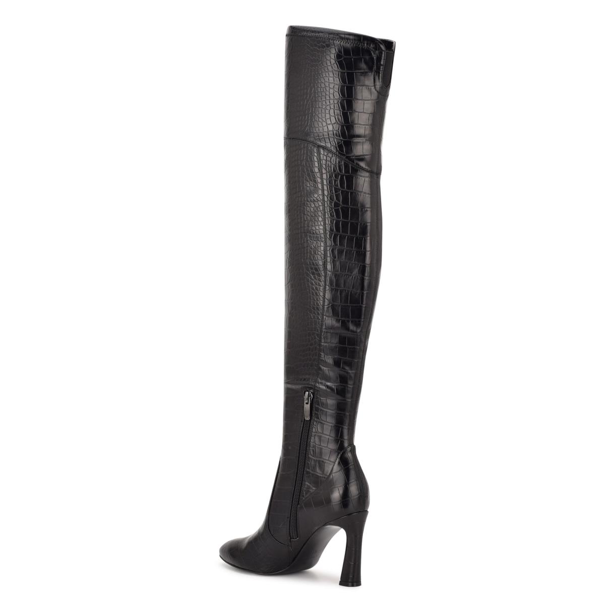 Nine West Sizzle Over The Knee Heel Boots Black | ARTP78261