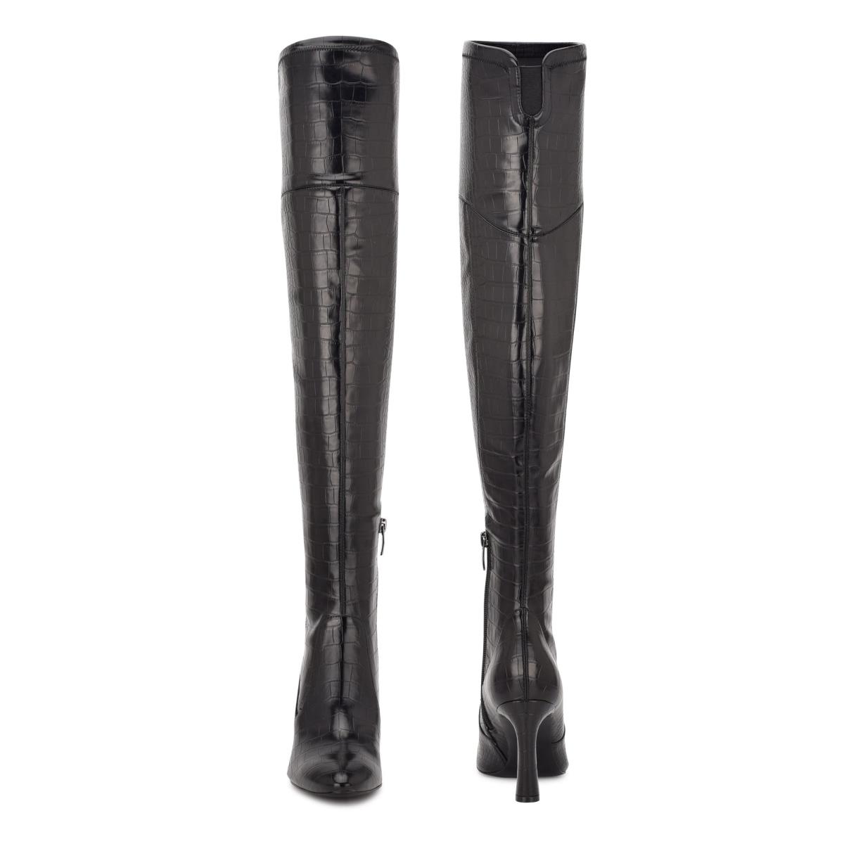 Nine West Sizzle Over The Knee Heel Boots Black | ARTP78261