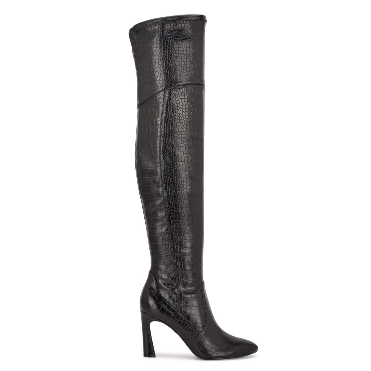 Nine West Sizzle Over The Knee Heel Boots Black | ARTP78261