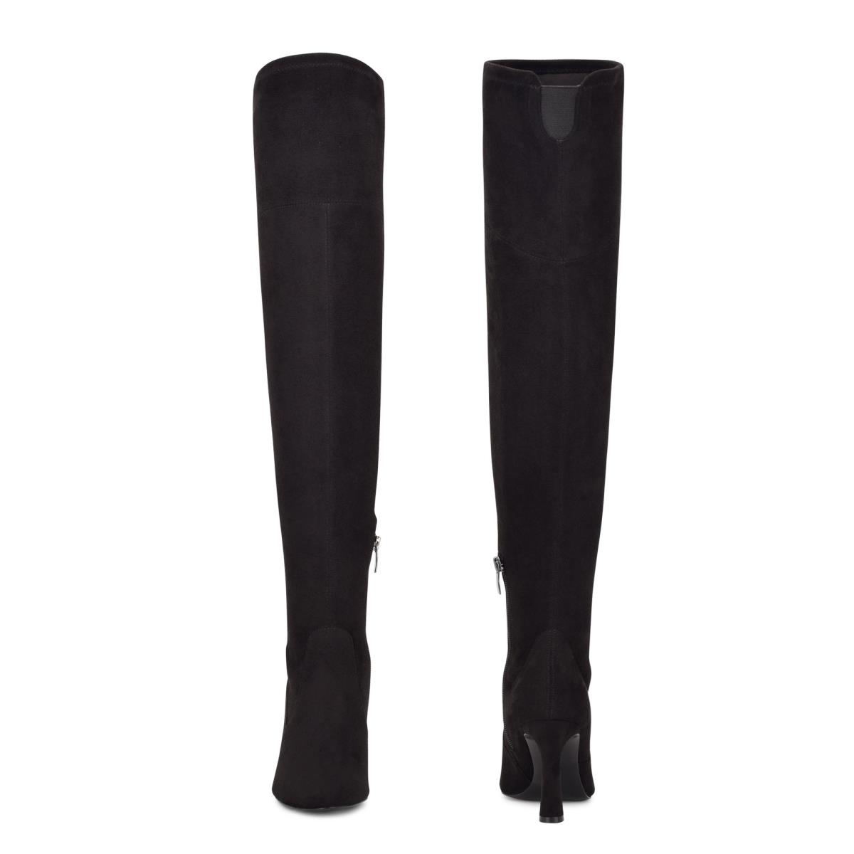 Nine West Sizzle Over The Knee Heel Boots Black | XFOC74381