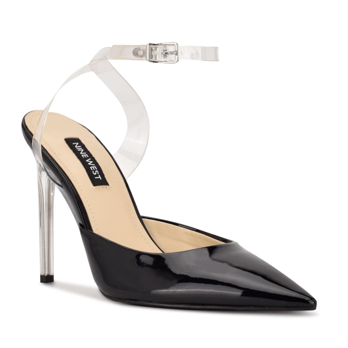 Nine West Sparkea Ankle Strap Pumps Black | NJAR73908