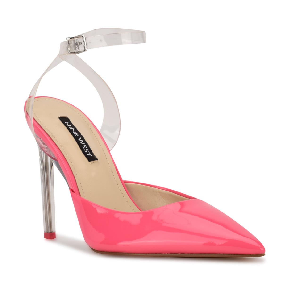 Nine West Sparkea Ankle Strap Pumps Pink | WXBL71905